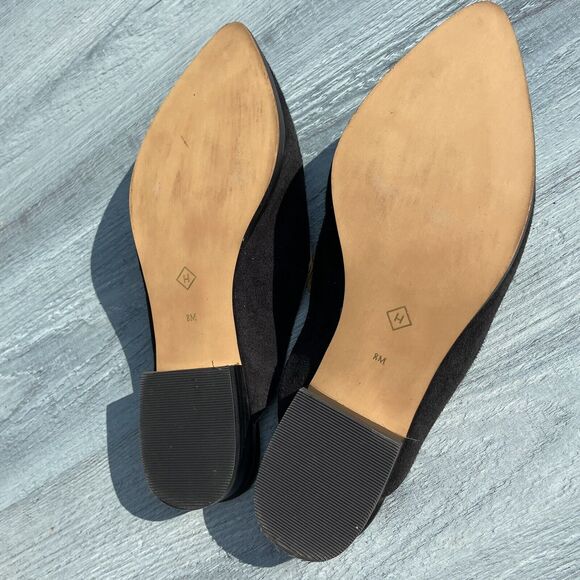 Halogen CORBIN Mules Women’s 8 Leopard Print Calf Hair Black Suede Point Slide - Picture 5 of 10